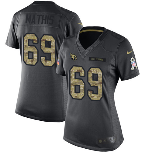 Women's Limited Evan Mathis Nike Jersey Black - #69 2016 Salute to Service NFL Arizona Cardinals